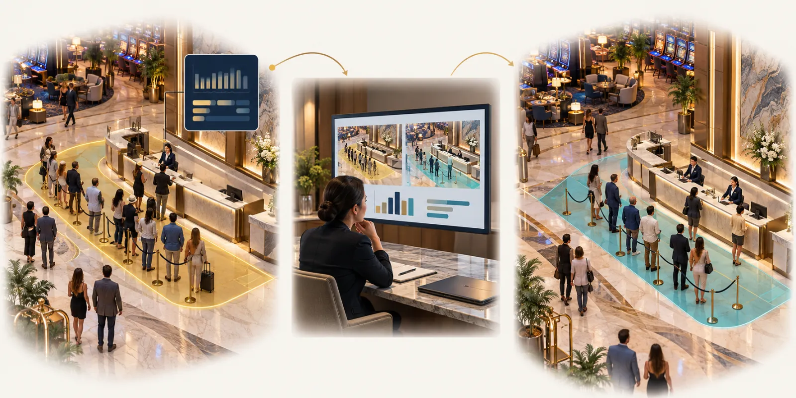 Casino & resort operations: First operation → Later team review → Next comparable operation