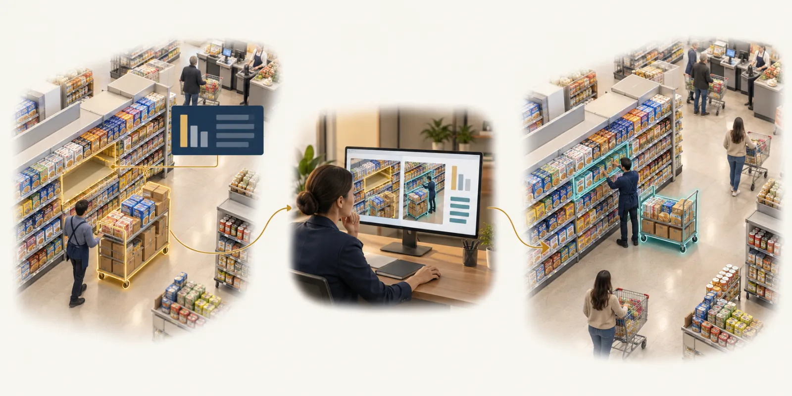Grocery operations analytics: First operation → Later team review → Next comparable operation