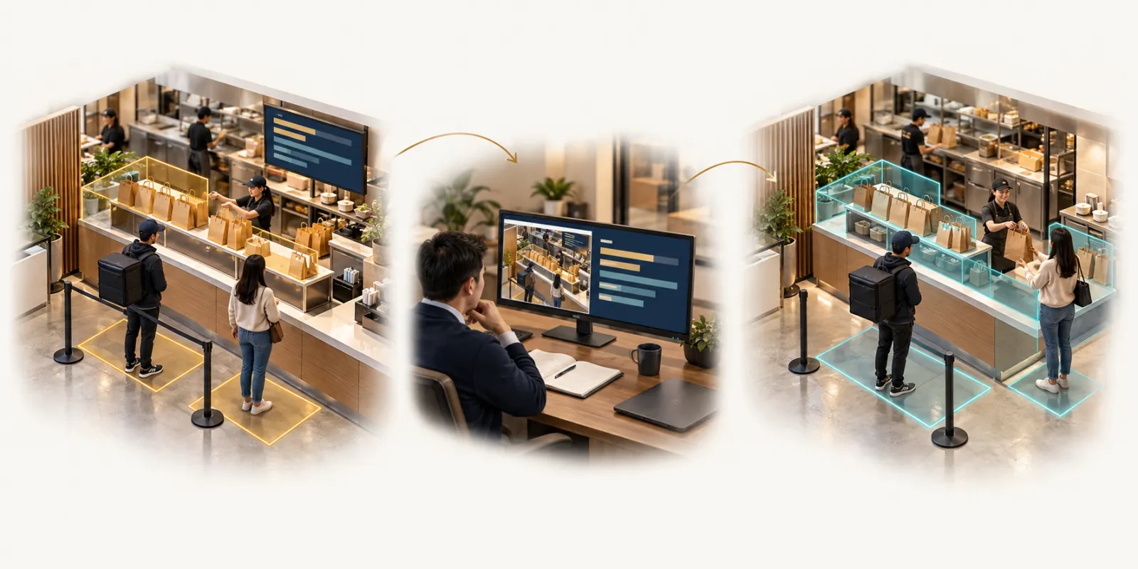 Restaurant operations intelligence: First operation → Later team review → Next comparable operation