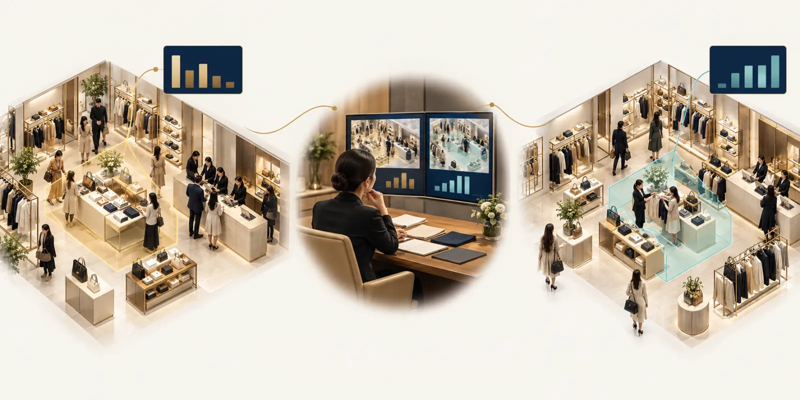 Specialty retail analytics: First operation → Later team review → Next comparable operation