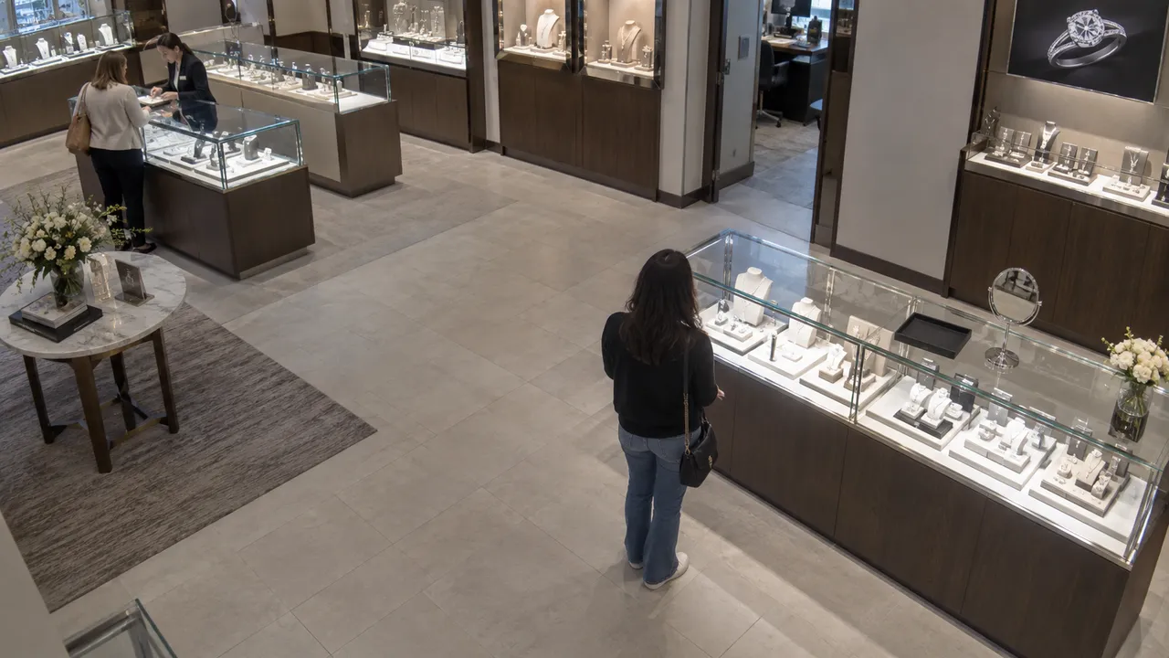 Fixed-camera view of counter availability.